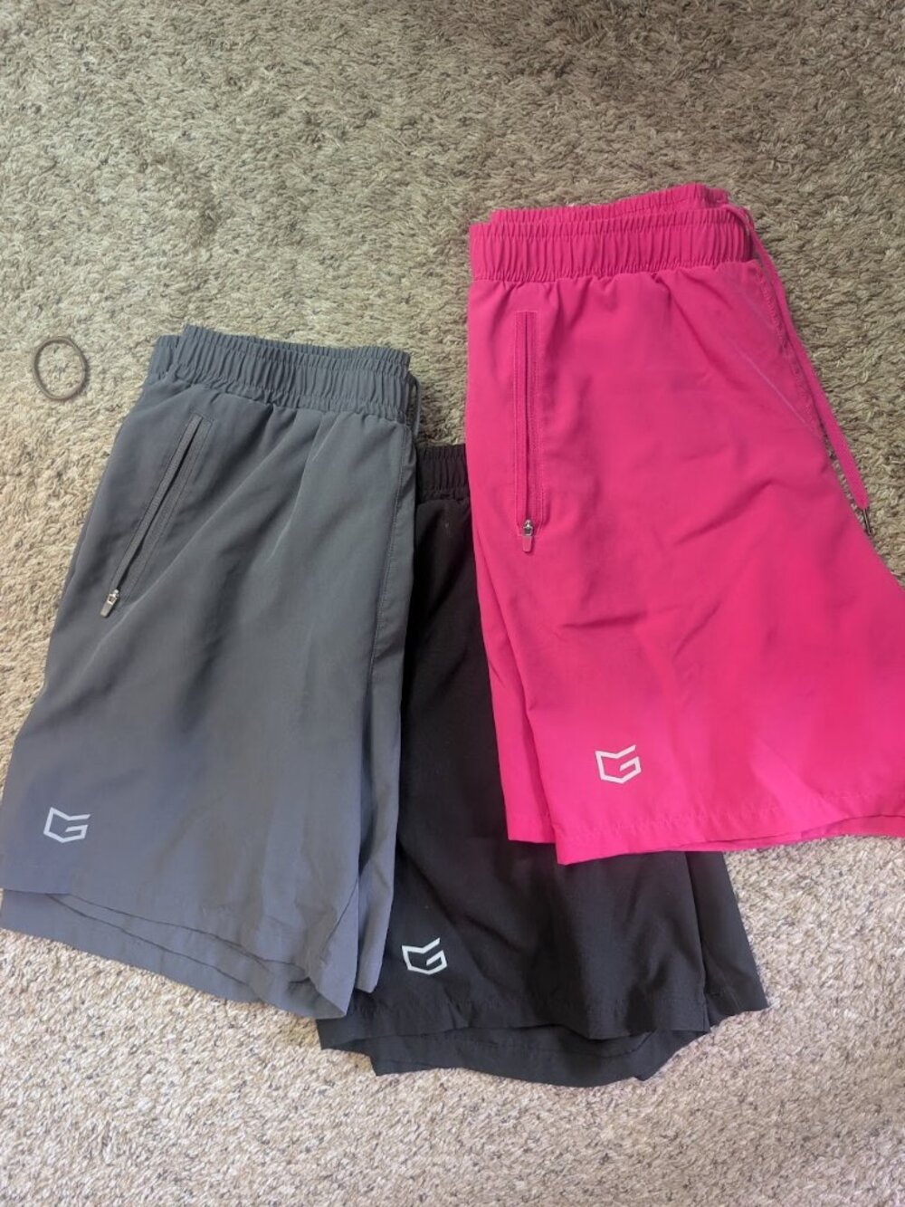 3-Pack Santiny Athletic Shorts Bundle Size Large 7" Inseam Zip Pockets